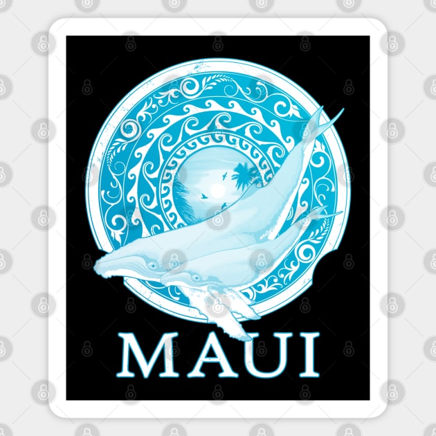 Humpback whales Shield of Maui Magnet by NicGrayTees